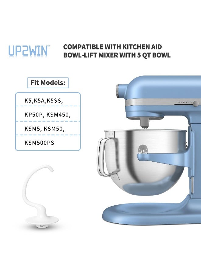 UP2WIN C Dough Hook K5ADH, Kitchen Mixer Dough Hook for 5-QT Bowl-Lift Stand Mixer Compatible with Kitchen Mixer Aid Model KSM50 KSM5-K5SS - Image 2